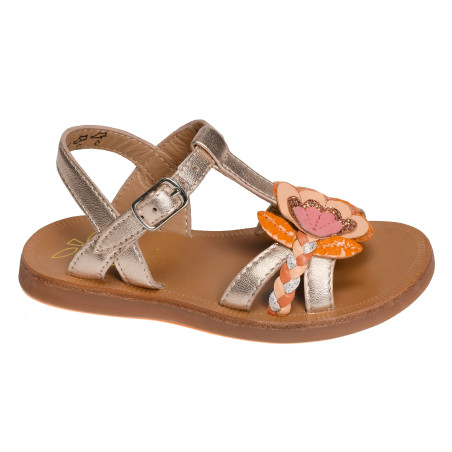 PLAGETTE ALTO Cuivre, Sandales plates & Nu-Pieds Pom d'Api