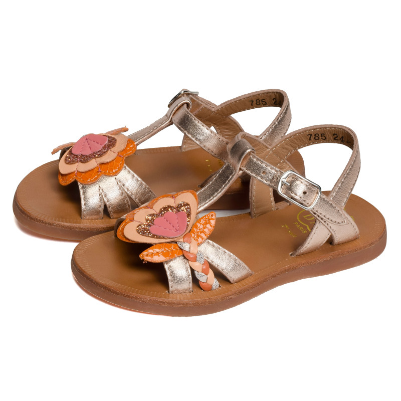 PLAGETTE ALTO Cuivre, Sandales plates & Nu-Pieds Pom d'Api