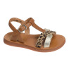 PLAGETTE SALOME TEK Camel Léopard, Sandales plates & Nu-Pieds Pom d'Api