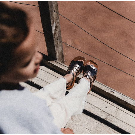 PLAGE AIR PUR STRAP Platine, Sandales plates & Nu-Pieds Pom d'Api