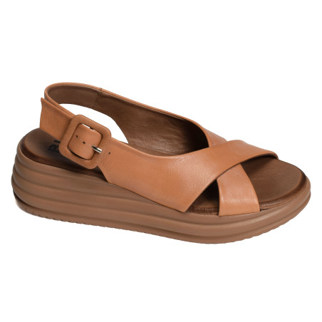 5701 Camel, Sandales compensées Bueno