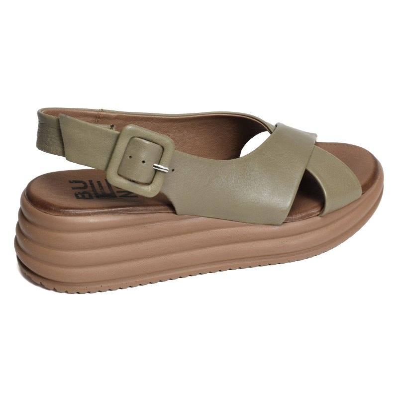 5701 Kaki, Sandales compensées Bueno