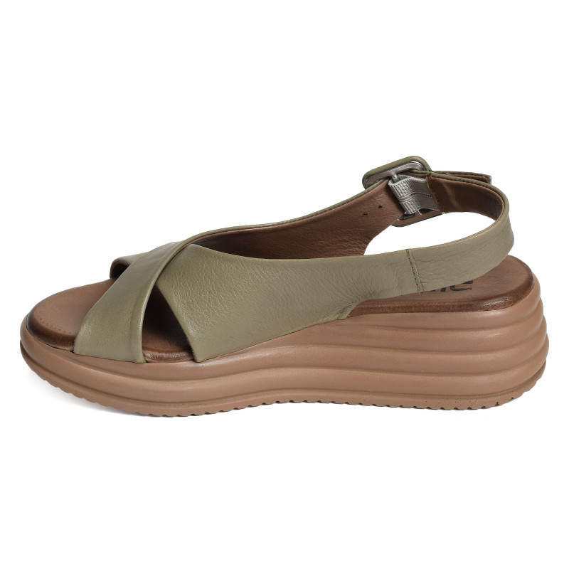 5701 Kaki, Sandales compensées Bueno