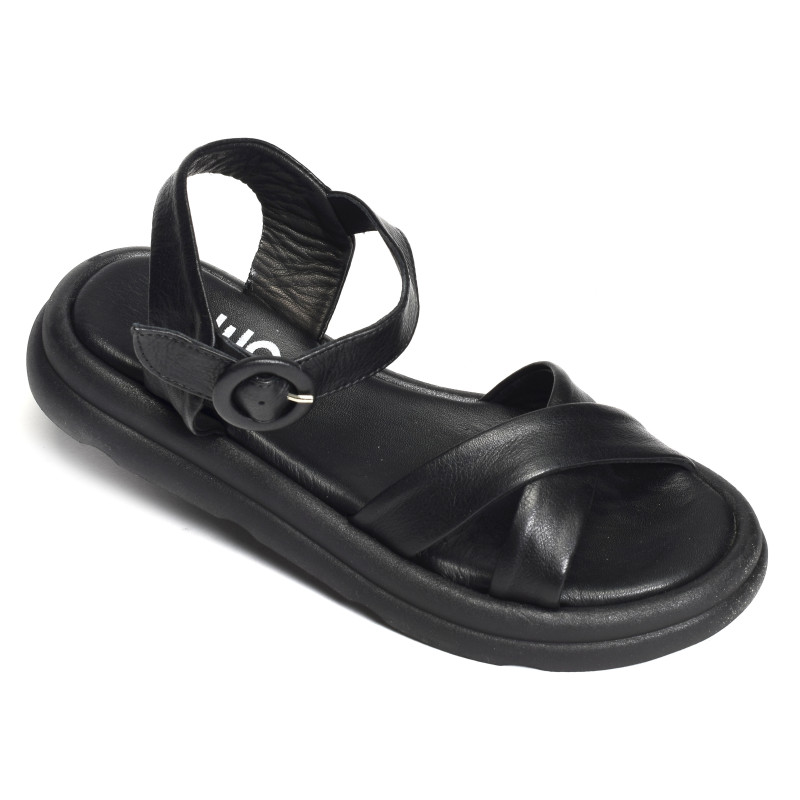 9409 Noir, Sandales plates Bueno