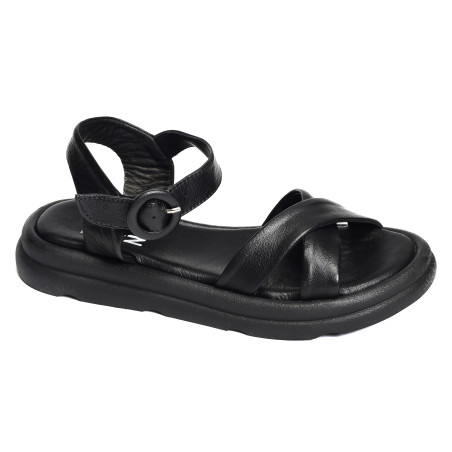 9409 Noir, Sandales plates Bueno