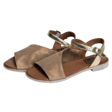 5001 Taupe Or, Sandales plates Bueno