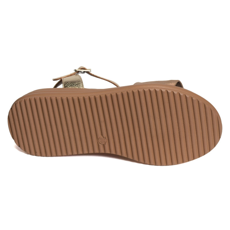 2402 Taupe Or, Sandales compensées Bueno