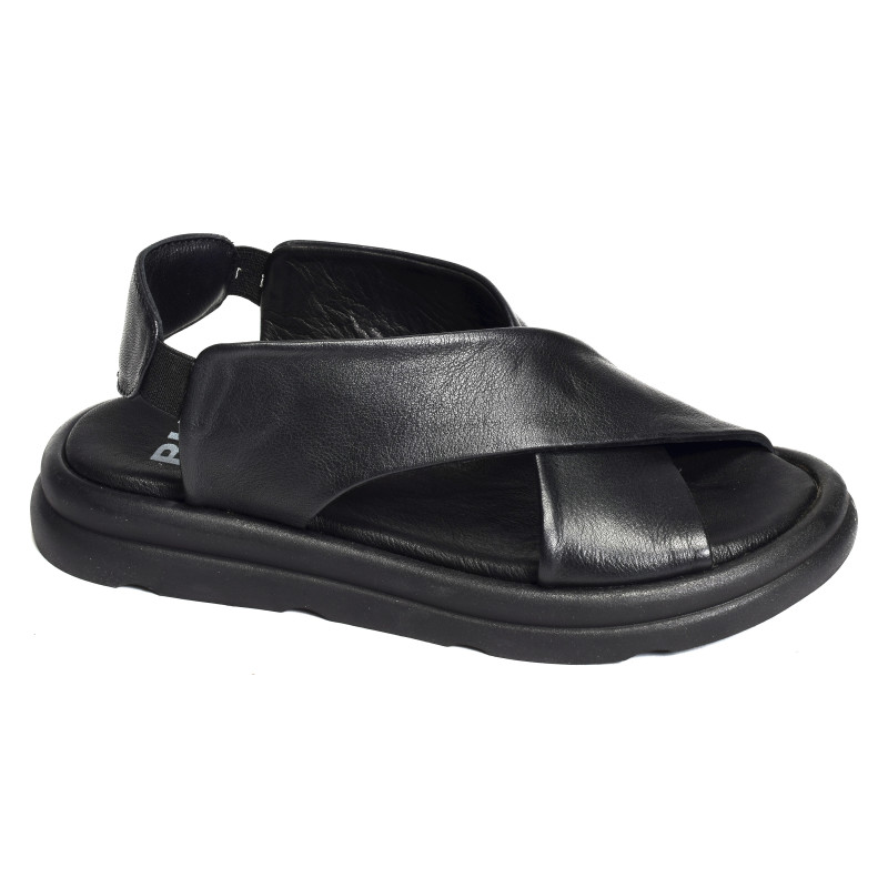 2603 Noir, Sandales plates Bueno