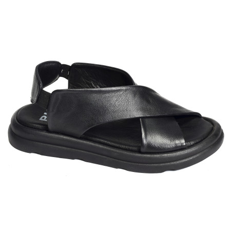 2603 Noir, Sandales plates Bueno