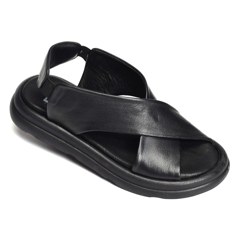 2603 Noir, Sandales plates Bueno