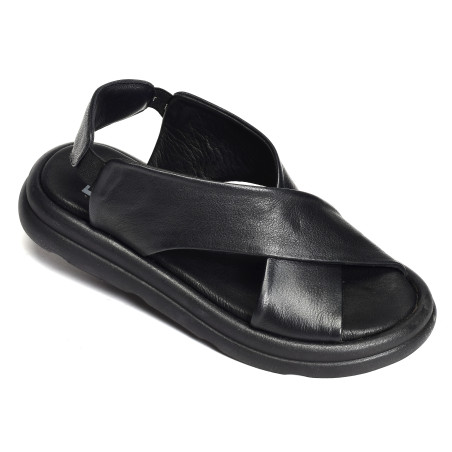 2603 Noir, Sandales plates Bueno