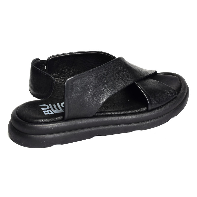 2603 Noir, Sandales plates Bueno
