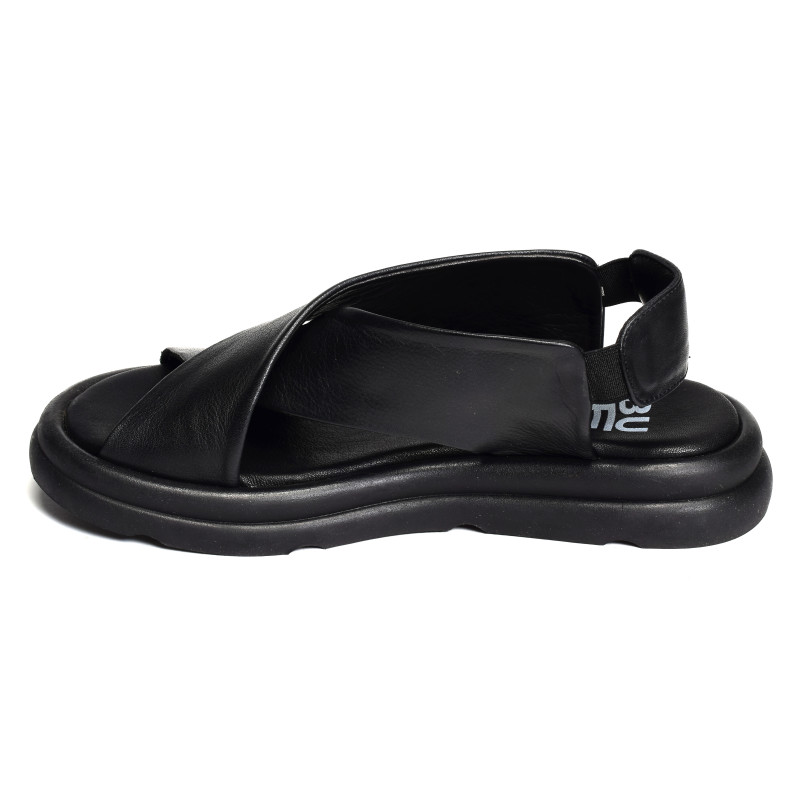 2603 Noir, Sandales plates Bueno
