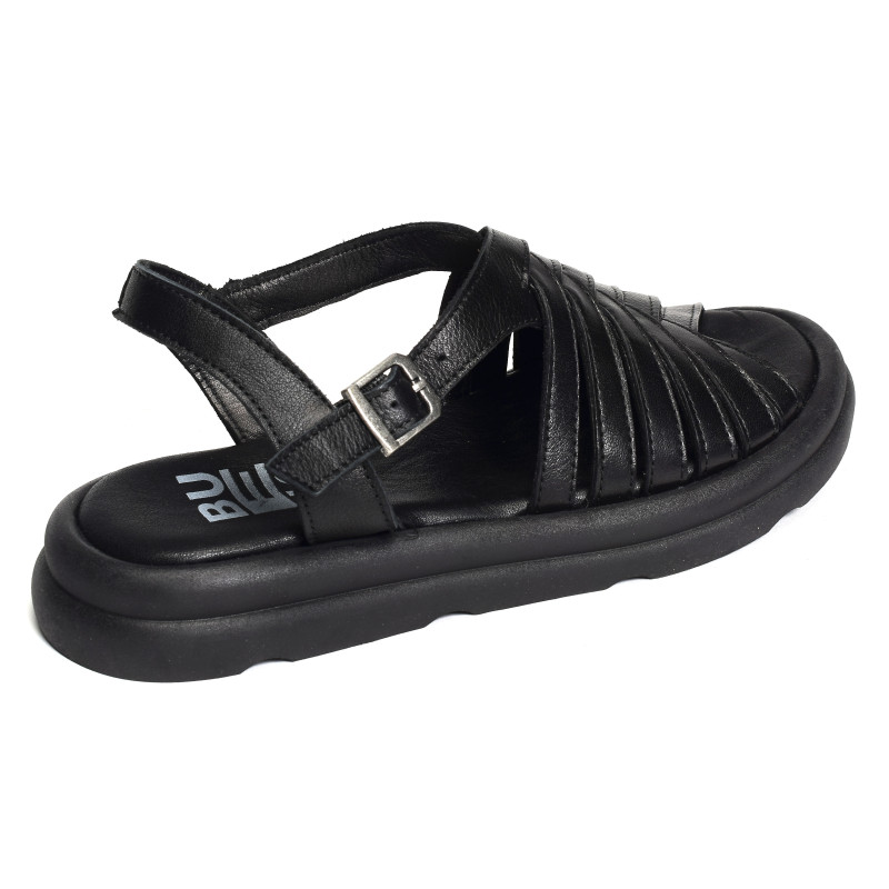 3300 Noir, Sandales plates Bueno