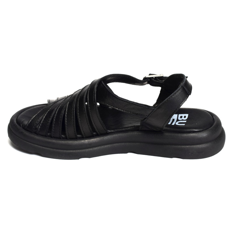 3300 Noir, Sandales plates Bueno