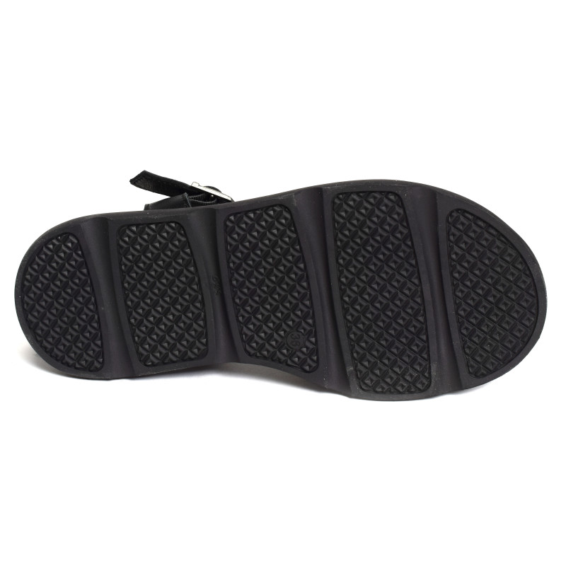 3300 Noir, Sandales plates Bueno