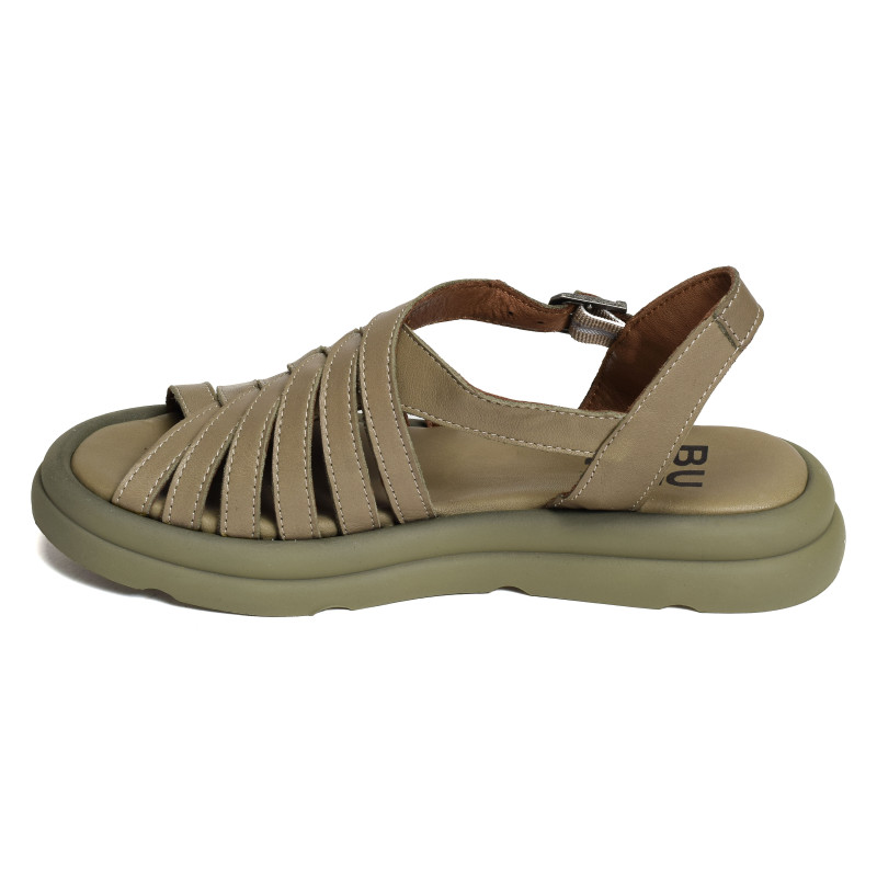 3300 Kaki, Sandales plates Bueno