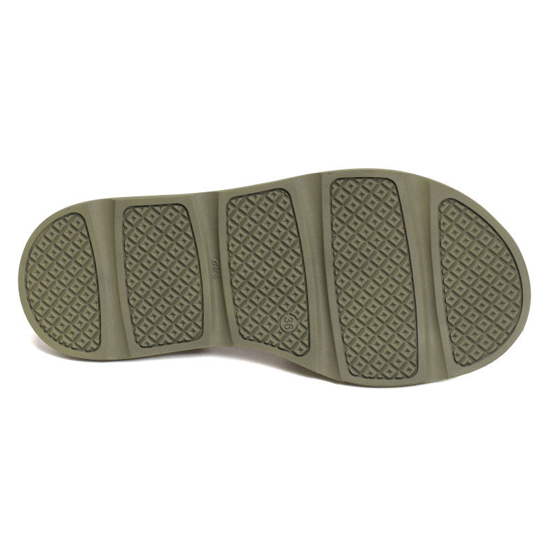 3300 Kaki, Sandales plates Bueno