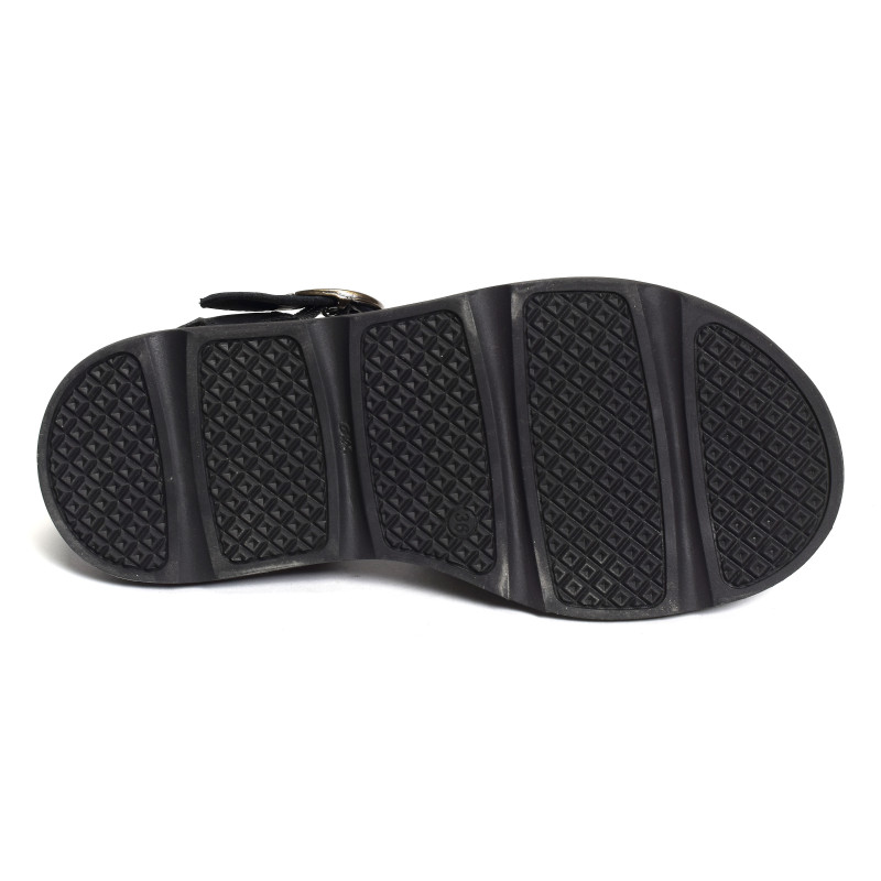3302 Noir, Sandales plates Bueno