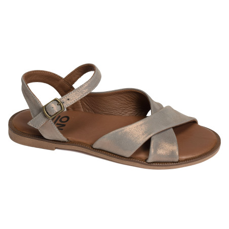 5703 Gris, Sandales plates Bueno