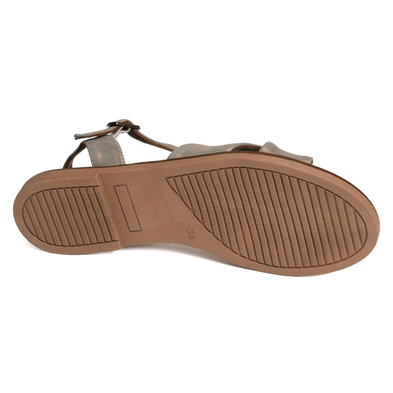 5703 Gris, Sandales plates Bueno