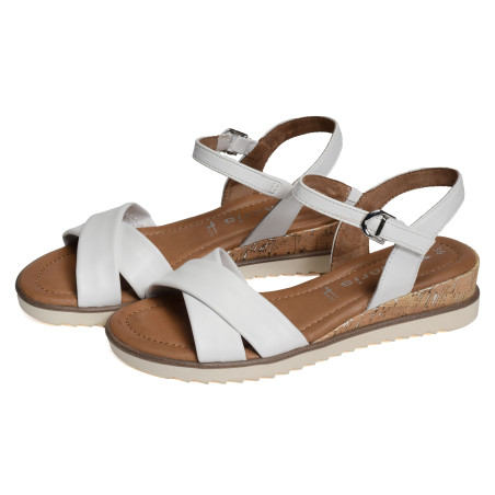 28106 Blanc, Sandales compensées Tamaris