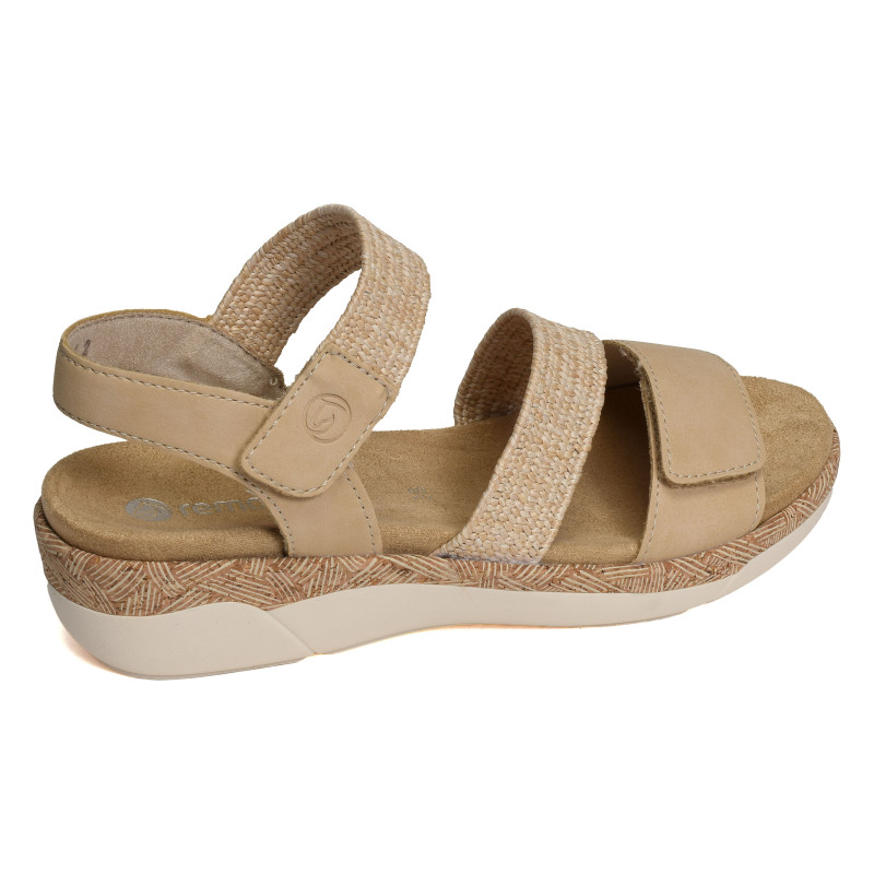 R6861 Beige, Sandales compensées Remonte