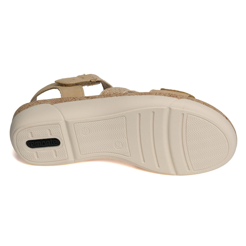 R6861 Beige, Sandales compensées Remonte