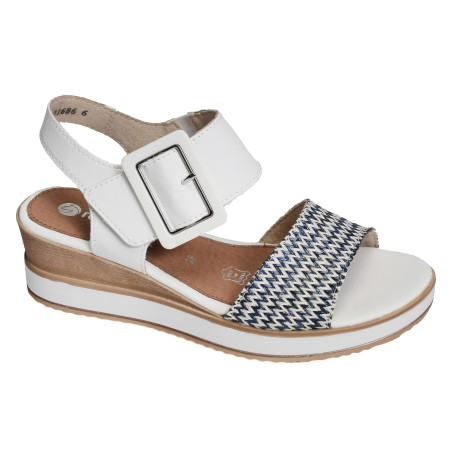 D6453 Blanc, Sandales compensées Remonte