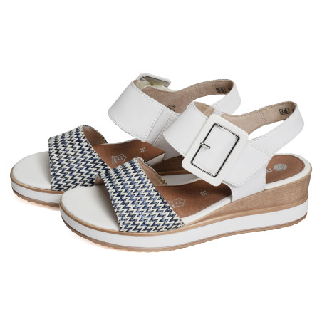 D6453 Blanc, Sandales compensées Remonte