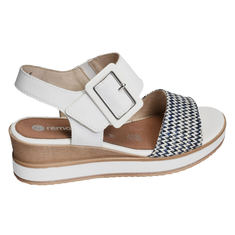 D6453 Blanc, Sandales compensées Remonte