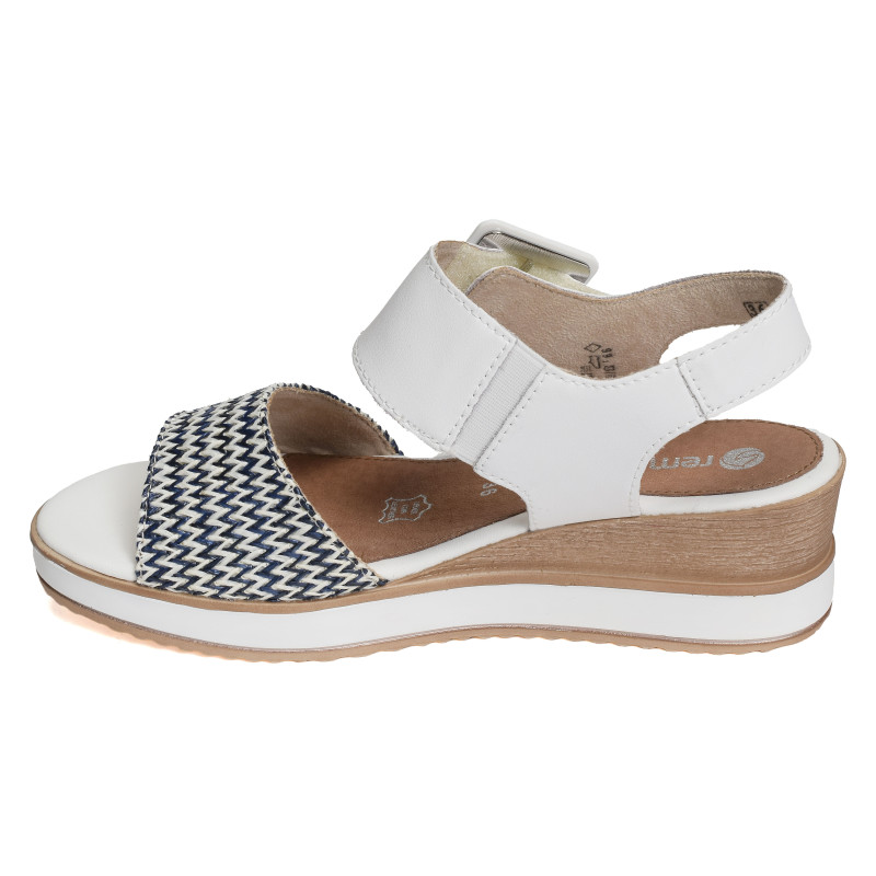 D6453 Blanc, Sandales compensées Remonte