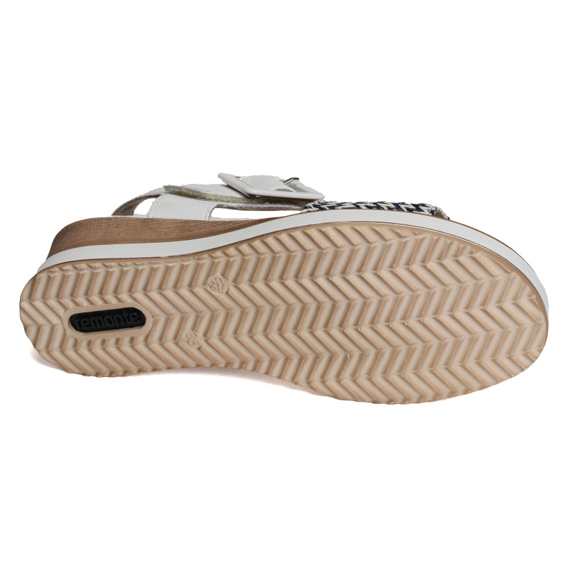 D6453 Blanc, Sandales compensées Remonte