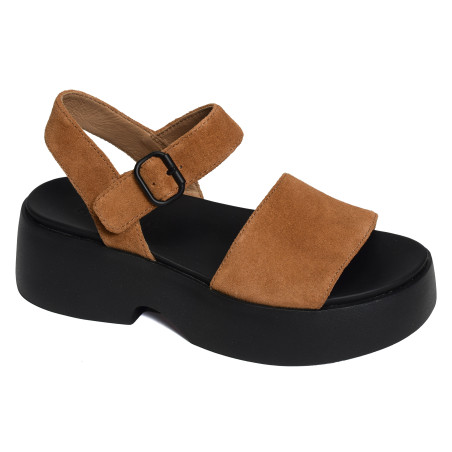 TASHA K201659 Marron, Nu-Pieds à plateforme Camper