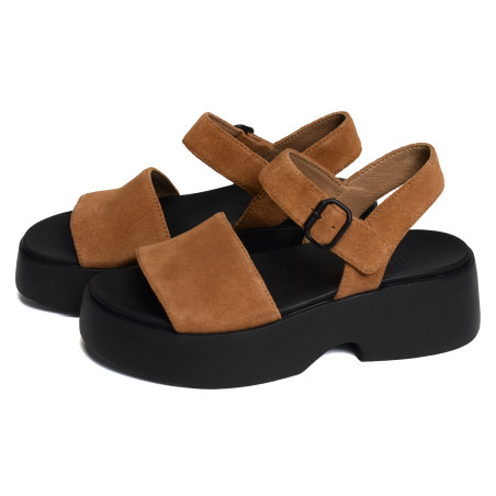 TASHA K201659 Marron, Nu-Pieds à plateforme Camper