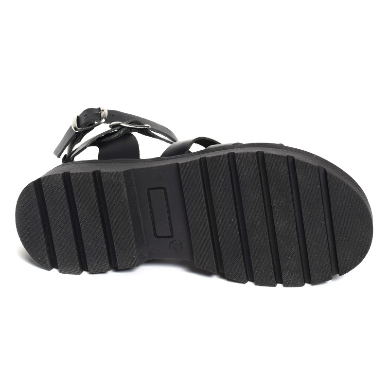 6535 Noir, Nu-Pieds à plateforme Patricia Miller