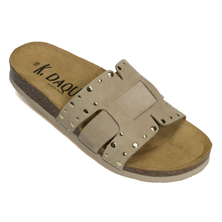 ROSACE Beige, Mules K.Daques
