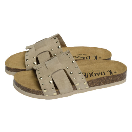 ROSACE Beige, Mules K.Daques