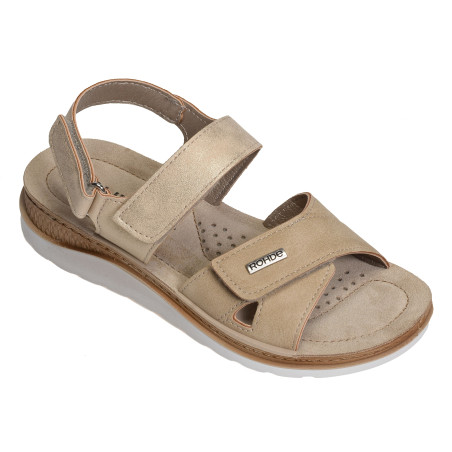 1307 Beige Platine, Sandales compensées Rohde