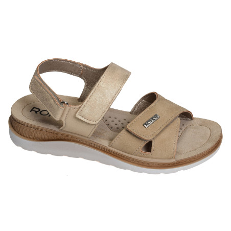 1307 Beige Platine, Sandales compensées Rohde