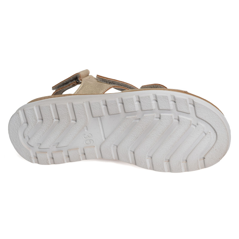 1307 Beige Platine, Sandales compensées Rohde