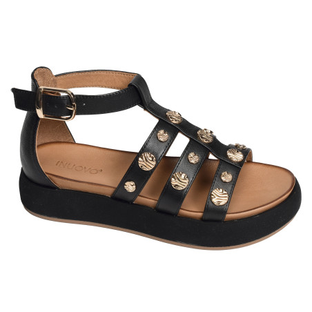 A96039 Noir, Nu-Pieds à plateforme Inuovo