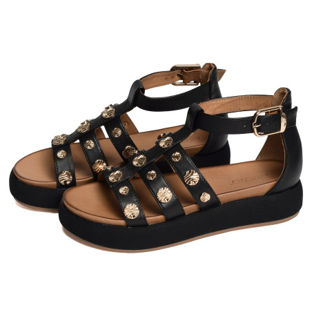 A96039 Noir, Nu-Pieds à plateforme Inuovo