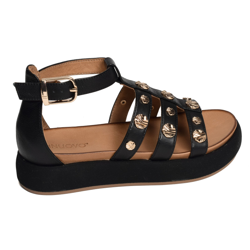 A96039 Noir, Nu-Pieds à plateforme Inuovo