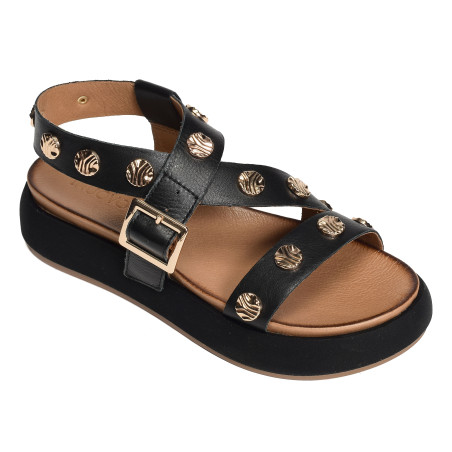 A96041 Noir, Nu-Pieds à plateforme Inuovo