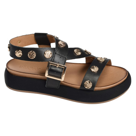 A96041 Noir, Nu-Pieds à plateforme Inuovo