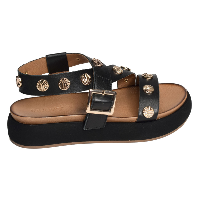 A96041 Noir, Nu-Pieds à plateforme Inuovo