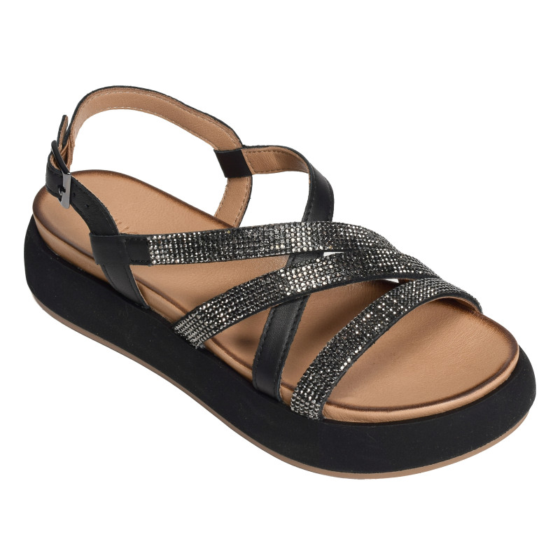 A96051 Noir, Nu-Pieds à plateforme Inuovo