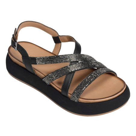 A96051 Noir, Nu-Pieds à plateforme Inuovo