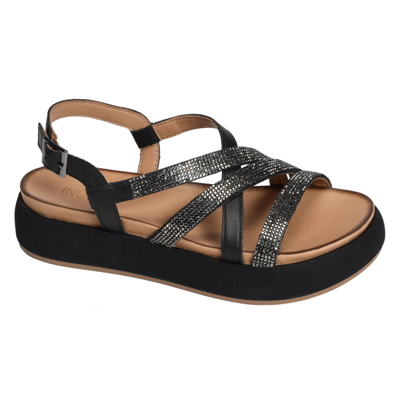 A96051 Noir, Nu-Pieds à plateforme Inuovo